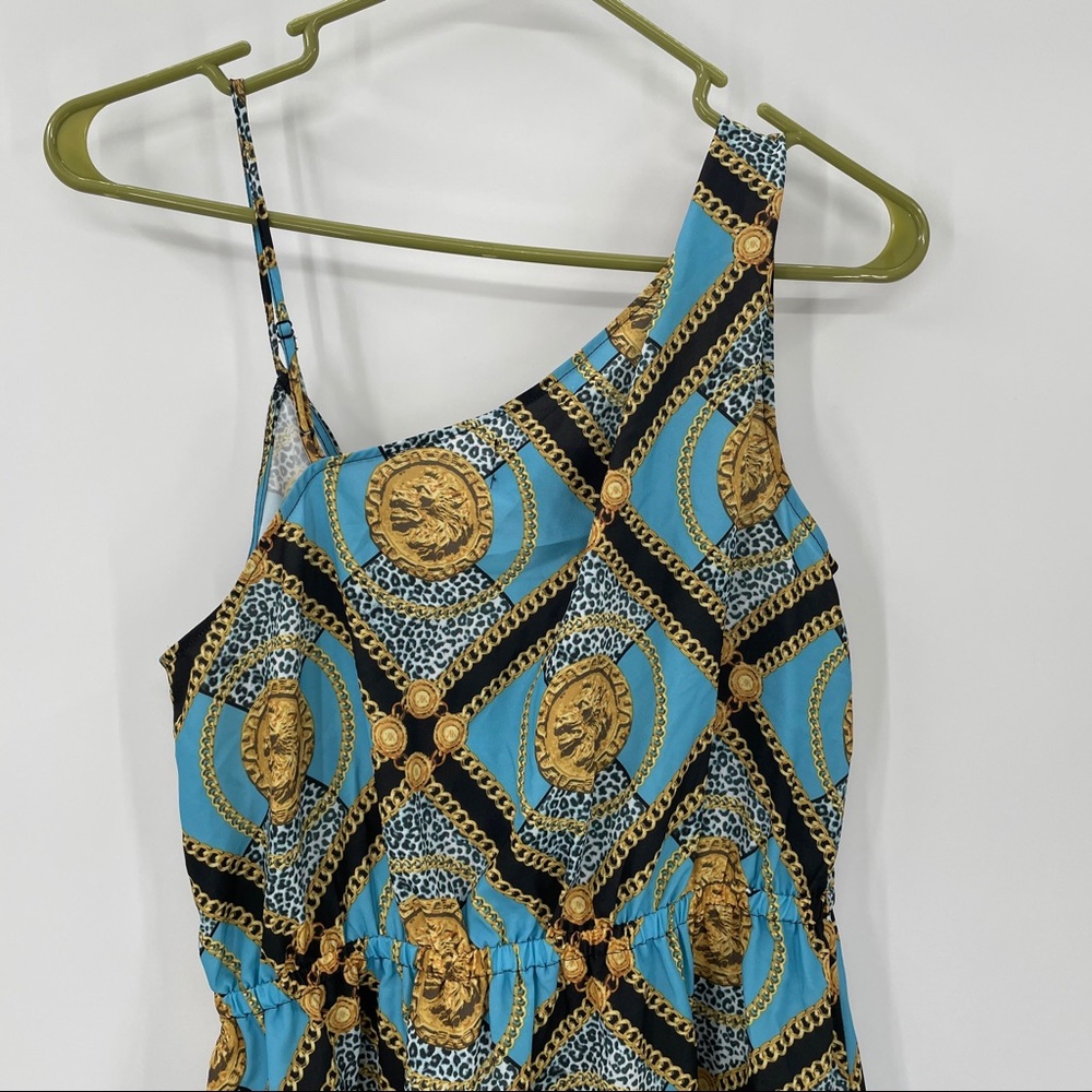 NEW! Blue Dress with Chain & Coin Print - Picture 10 of 15